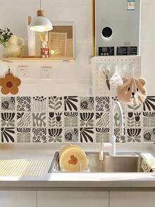 1 PACK Of 10PCS High-Transparency Crystal Film Tile Sticker, DIY Self-Adhesive Waterproof Tile Sticker, Kitchen Splash-Proof Tile Sticker, Easy To Tear And Stick, Beautiful Once Applied, Easy To Clean And Operate, Suitable For Home Decoration, Kitchen, Bathroom, Balcony, Rental House Renovation - Multicolor - View 12