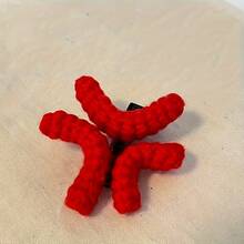 1 Angry Face Plush Hair Clip - Cute Sweet Floral Duckbill Clip For Women With Red Bow, Anime Cartoon Hair Accessory Suitable For Easter And Daily Use - K136 - 查看 9