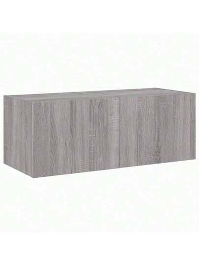 VidaXL TV Wand Unit LED Lighting 80x35x31 Cm Grijs Sonoma view 7