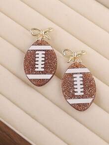 2-6 cercei acrilici cu tematică sportivă - fotbal, rugby, baseball