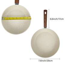 ABKOK 不粘煎锅 1 件/3 件套装 - 木柄悬挂式煎锅（7.8/9.7/11.3 英寸），适用于炉灶和厨房炊具，单独出售或作为套装出售