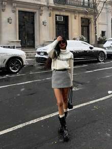 Áo len nữ tay raglan họa tiết Fair Isle, cổ tròn, tay dài, phối màu, thích hợp cho dịp Giáng sinh, quà tặng Giáng sinh, đi làm hàng ngày, trang phục công sở, đồng phục giáo viên, trang phục thường ngày thanh lịch cho phụ nữ. - Nhiều màu - Xem 5