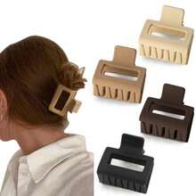 4pcs Matte Dark Color Hair Claw Clips, Suitable For Daily Commute And Holiday Travel Hair 