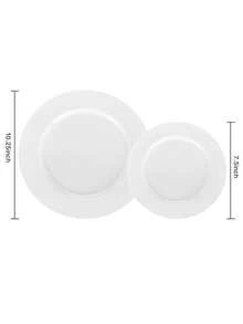 25pieces Of Pure White Round Cake Dessert Plates, High-Looking Fruit Salad Plates, Reusable And Easy To Clean. Great For Weddings, Birthday Parties, Family Gatherings And Outdoor Team Building, Schools, Restaurants, Kitchens, Christmas Tableware