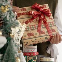 5yards 10mm Christmas Ribbon Printed Christmas Polyester Ribbon For Handmade Design Christmas Decoration Gift Packing