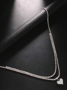 1 szt. Efektowny kryształowy wisiorek w kształcie serca w talii dla kobiet do dekoracji ciała