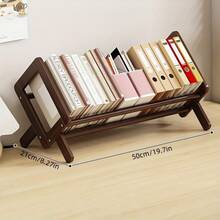 Wooden Book Stand Desktop Storage Rack Student Desk Side Reading Book Stand Bay Window Picture Book Rack - Kệ sách màu nâu lớn - Xem 11