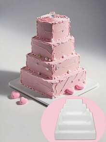 1 Stück quadratische weiße Schaumstoff Kuchenmodelle, Schaumstoff Ringe zum Dekorieren und Herstellen, Backen Präsentation, Hochzeitstorte Design, DIY Projekte leere Schaumstoff Ringe, Geburtstagstorte, Weihnachtsfeier Torte oder Trockenblumen Dekorationsarrangement, Dekorationen Skulptur Modelle Kunst Blumenarrangement und Bastelbedarf, Valentinstag, Ostern und andere Feiertags Torte Dekoration weiße Fake Torte Attrappe, Schulanfang, Weihnachten (Halloween)