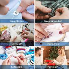 205PCS  Sewing Set For Mothers, Grandmothers, Iadies, Men, Adults, Beginners, Travelers, Portable Sewing Supplies, Accessories Including Thread, Needles, Scissors, And Essential Items For University Dormitories (Black, M) - 205 CHIẾC - Xem 7