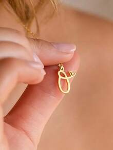 1pc Women's Stainless Steel Letter Necklace, Fashionable Waterproof Customized Personalized Letter Pendant Necklace, Won't Fade