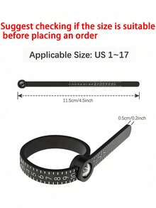 1/3pcs Ring Sizer Measuring Tool JRONGHE Reusable Finger Size Measuring Tape With Magnified Glass, Jewelry Sizing Tool 1-17 USA Rings Size - Multicolor - View 3