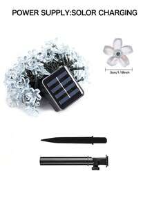 20/50/100 LED Solar Flower String Lights - Outdoor Light Strings For Garden Patio Yard Fence Christmas Tree Decoration With Fairy Light Ambience - Weather-Resistant, Energy-Efficient, And Easy To Install For Wedding, Party, Home, Lawn, And Holiday Decor - Dark Green - View 3