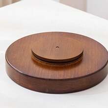 Organizador giratorio de bambú con divisores, plataforma giratoria para encimera, bandeja giratoria redonda, organizador giratorio de especias, estantería de almacenamiento giratoria para la cocina - Marrón - Ver 4