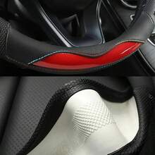 15 Zoll PU Leder Lenkradabdeckung, rutschfeste und atmungsaktive Lenkradabdeckung, universell passend für die meisten Autos, stilvolles Autoaccessoire