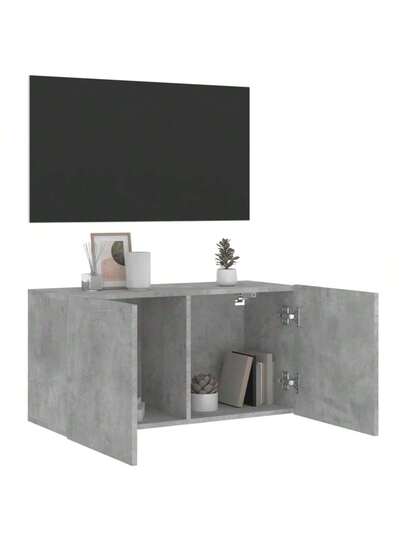 VidaXL Wand Mounted TV Cabinet 80x30x41 Cm Concrete Grijs view 4