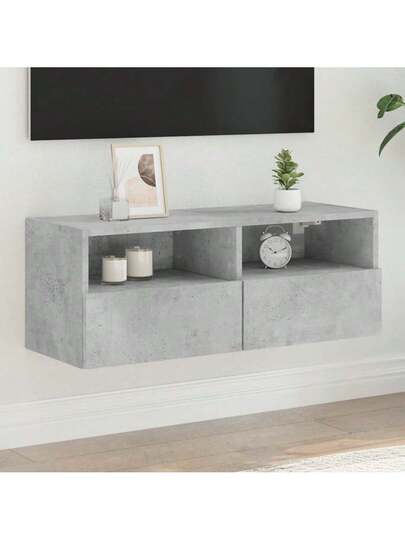 VidaXL TV Wand Unit 80x30x30 Cm, Finished Wood, Concrete Grijs