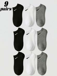 30/15/12/9/1 Pairs Socks, Sports Socks, White/Black/Grey Short Socks, No-Show Socks, Solid Color Minimalist Style, Suitable For Casual Daily Wear Christmas Gift - Multicolor - View 19