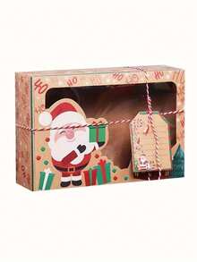 3/6PCS Santa Claus Paper Gift Box With DIY Label And Transparent Window, Ideal For Christmas, New Year, And Party Decorations And Small Gifts