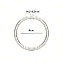 1pc 316l Stainless Steel Nose Ring, Seamless Ring With Gold Plating, Can Be Used For Both Men & Women Earrings - Silver - View 12