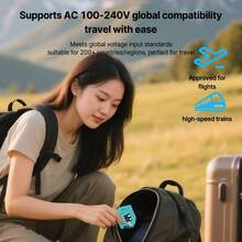 W&O 120W 手机 GaN 快速充电器，GaN 快速充电器 - 轻松增强您的充电游戏：高效 USB-C 可折叠旅行充电器，带 2 根电缆，带 1 个 C 型端口 - 适用于为各种电子设备充电，120 厘米/47 英寸可伸缩电缆，送给朋友的理想礼物。- 粉色/绿色/蓝色/黑色家庭办公室手机充电器多端口高输出功率 - 美規A型插(110-127V) - 查看 10