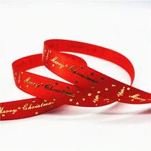 5yards 10mm Christmas Ribbon Printed Christmas Polyester Ribbon For Handmade Design Christmas Decoration Gift Packing