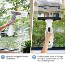 Vandise Rechargeable Cordless Window Cleaner, 2-In-1 Electric Squeegee Vacuum With 150ml Water Tank & 300ml Spray Bottle, 280mm Nozzle For Glass, Mirror, Tile, Shower - UK Plug(220-240V) - View 6