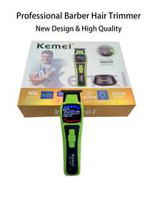 Kemei KM-1863 New Electric Hair Trimmer For Barber Professional T-Blade Cipper With Charging Base 0mm Zero Gapped Carving Clipper High Speed Adjustable Speeds 9000Rpm DLC Blade Hair Clipper High Quality Machine Gift For Men Birthday Finishing Machine, Christmas Gift Xmas, New Year Gift