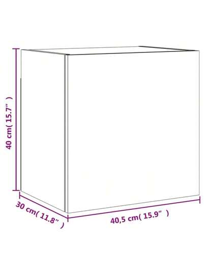 VidaXL TV Wand Unit 40.5x30x40 Cm, Finished Wood, Wit view 2