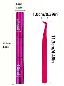 DIY 睫毛延长套装 10ml 睫毛粘合剂和密封剂 5ml 卸妆镊子化妆套装单根睫毛簇睫毛工具睫毛胶，睫毛胶 - 淺粉色 - 查看 18