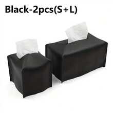 مجموعة صندوق مناديل من الجلد الصناعي (بي يو) 2 قطعة، غطاء صندوق مناديل مربع متين ومقاوم للماء وقابل للطي، حقيبة مناديل ورقية لغرفة المعيشة والمطبخ والنوم والحمام، تصميم بسيط للمكتب المنزلي والفندق وديكور السيارة