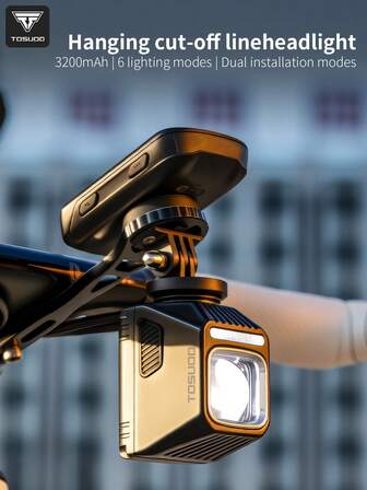  TOSUOD Ultra-Bright Bike Light, Underneath Mounted Headlight For Night Riding, 1000LM Cut-Off Line Beam, Rechargeable Front Bicycle Light, 9 Modes, IP65 Waterproof For Road MTB E-Bike