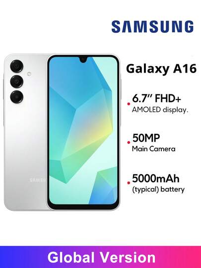 Samsung Galaxy A16 4G Smartphone Global Version 6.7-Inch AMOLED 90Hz Screen 50MP Rear Camera 13 MP Front Camera Fingerprint Unlock 5000mAh Battery Life *NO Charger