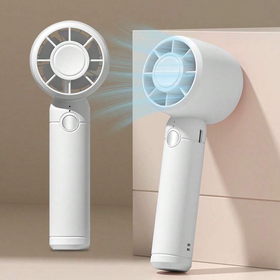 Mini USB Rechargeable Handheld Fan, Portable For Travel, Gym, Daily Use - White - View 1