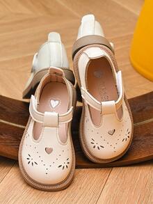 女童软底皮鞋，2025年春夏新品系列，公主风平底鞋，纯色，韩版时尚，小童休闲鞋