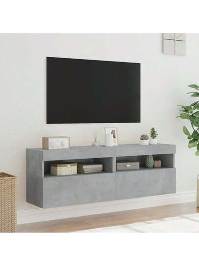 VidaXL TV Wand Units LED Pcs 60x30x40 Cm Concrete Grijs view 5