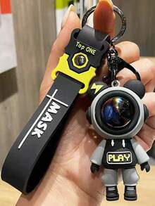 1 件休闲酷炫机械泰迪熊钥匙扣，个性化汽车钥匙圈，卡通 3D 小雕像包饰汽车配件学校可爱哥特 Y2k