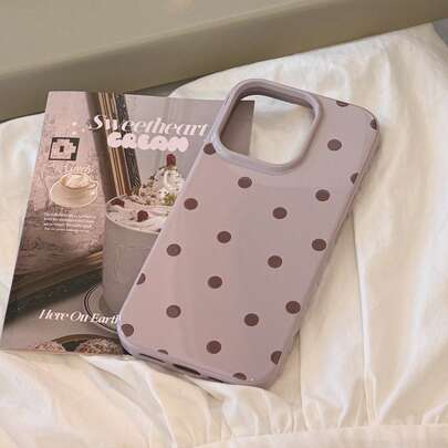 Funda de teléfono a prueba de caídas con diseño minimalista de lunares