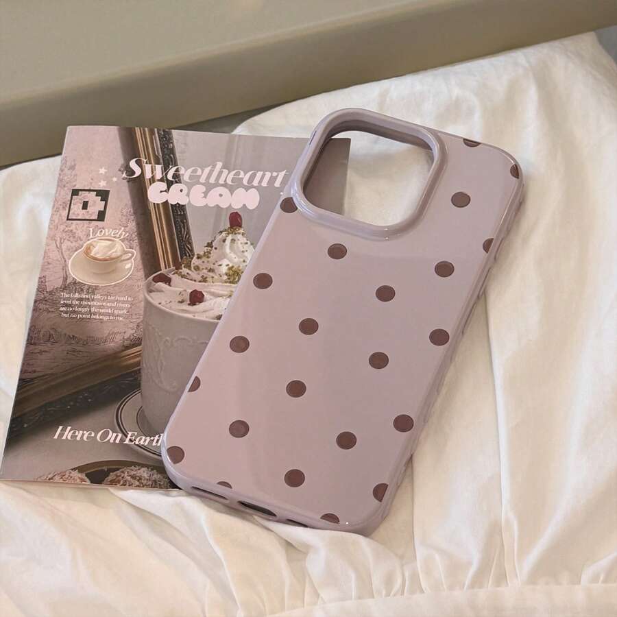 Funda de teléfono a prueba de caídas con diseño minimalista de lunares