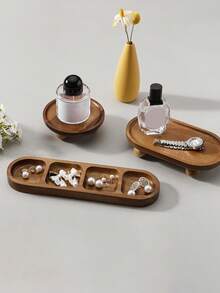 1 pièce Plateau à bijoux en bois vintage, support à parfum, organisateur de rangement pour aromathérapie et cosmétiques, plateau en bois pour bibelots, clés, desserts, accessoires photo, bac d'entrée