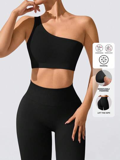 Yefecy Conjunto de top de tirantes y mallas de unicolor para yoga, running y fitness para mujer