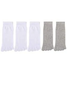 5 pares de calcetines de dedo elásticos y transpirables a prueba de olores para hombres y mujeres, calcetines protectores de dedos suaves y multicolor