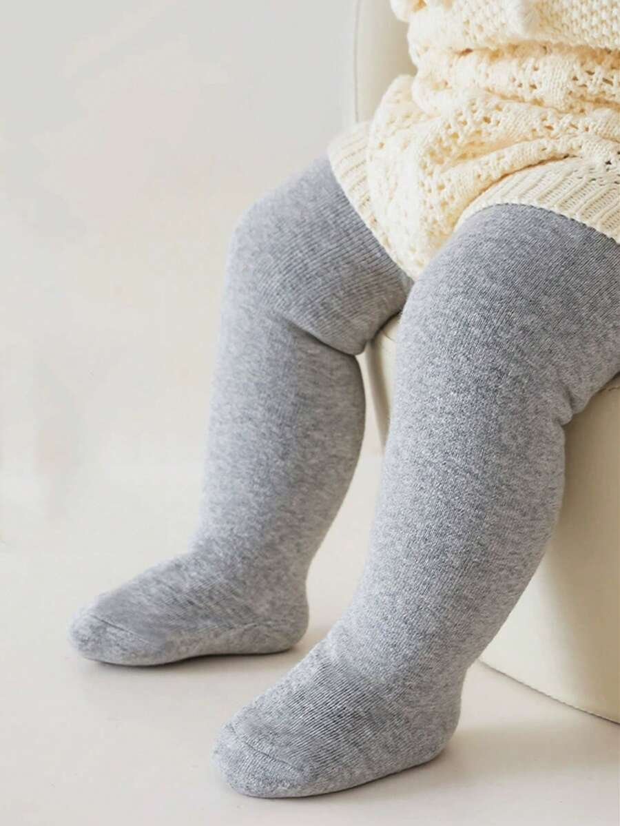 1 pieza Mallas sólidas para bebés recién nacidos y niños pequeños Medias para niñas pequeñas Leggings simples 0-4 años