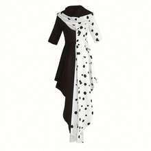Spotted Dress Role Playing Cloak Dress Set Dalmatian Halloween Dress For Girls - màu đen - Xem 3