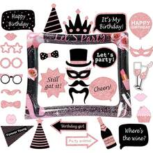 1pc Inflatable Photo Frame, Selfie Frame Prop For Women Birthday, Party, Girls Night Out - Pink - View 14