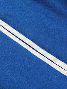 Men's Blue Baseball Jacket High End Embroidered Leather Fashionable Street Style Sportswear Casual Classic Retro Sportswear Patchwork PU Long Sleeved Hip-Hop Motorcycle Jacket , Fall/Winter - 藍色 - 查看 4