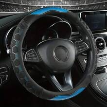 15 Zoll PU Leder Lenkradabdeckung, rutschfeste und atmungsaktive Lenkradabdeckung, universell passend für die meisten Autos, stilvolles Autoaccessoire