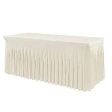 1 pieza Mantel de mesa de tela de espándex blanco, resistente a las arrugas y lavable, se ajusta a mesas de comedor rectangulares, funda elástica para mesa de patio, adecuada para bodas, banquetes, fiestas, estilo Ins de lujo, mantel elástico blanco para hotel, banquete, cumpleaños, conferencia