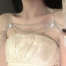 Body Decoration Chain, Full Body Chest Chain, Outer Wear Body Chain, Full Body Fun Body Chain, Multi-Layer Stacking Chest Chain, Neck Chain - Silver - View 2