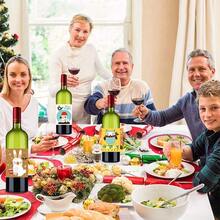 8/18pcs Festive Christmas Wine Bottle Labels - Merry Christmas! - Holiday Decoration Stickers, No Electricity Needed, Featherless Paper Material For Event & Family Party Decor, Christmas Table Decorations, Perfect For Holiday Parties