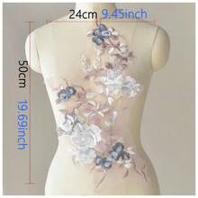 New Chinese Style 3D Multi-Layer Embroidered Patch, Suitable For: Wedding Dress, Formal Wear, Veil, Headpiece, Performance Costume, DIY Jewelry, Garment Embroidery Applique Accessory Materials